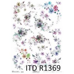 Papier ryżowy A4 R1369    kwiaty
